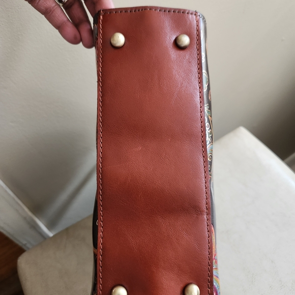 Patricia Nash Vintage Italian Floral Paisley Satchel NWT W Clip On Earrings - Picture 6 of 15